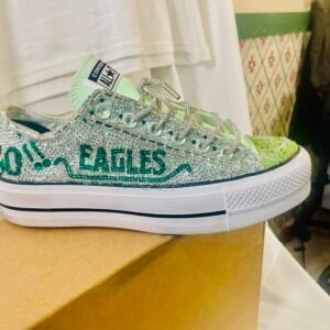 Handcrafted Rhinestone Platform Sneakers – Luxury Sparkle Edition